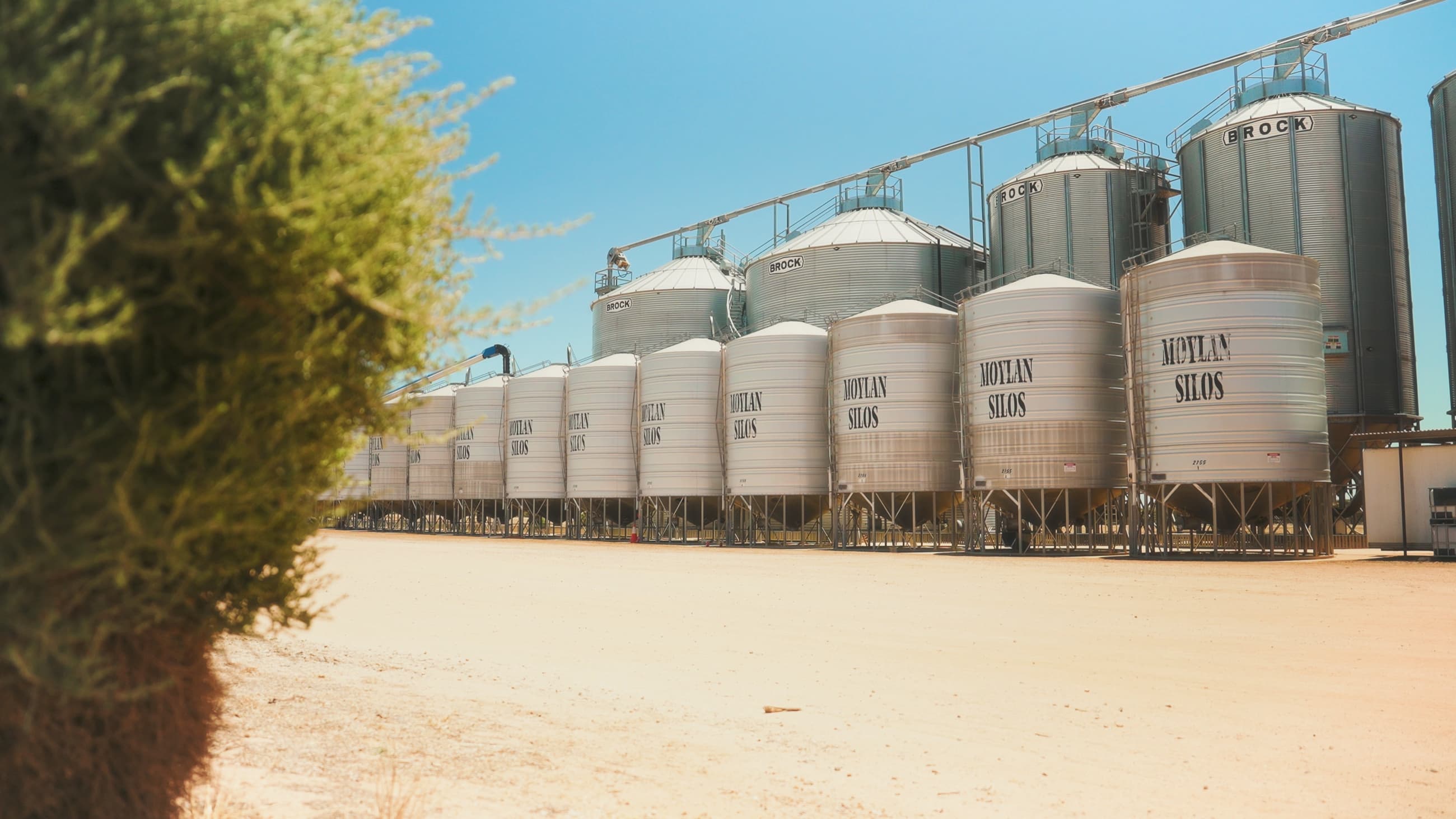 Grain silos on a regional Australian farm