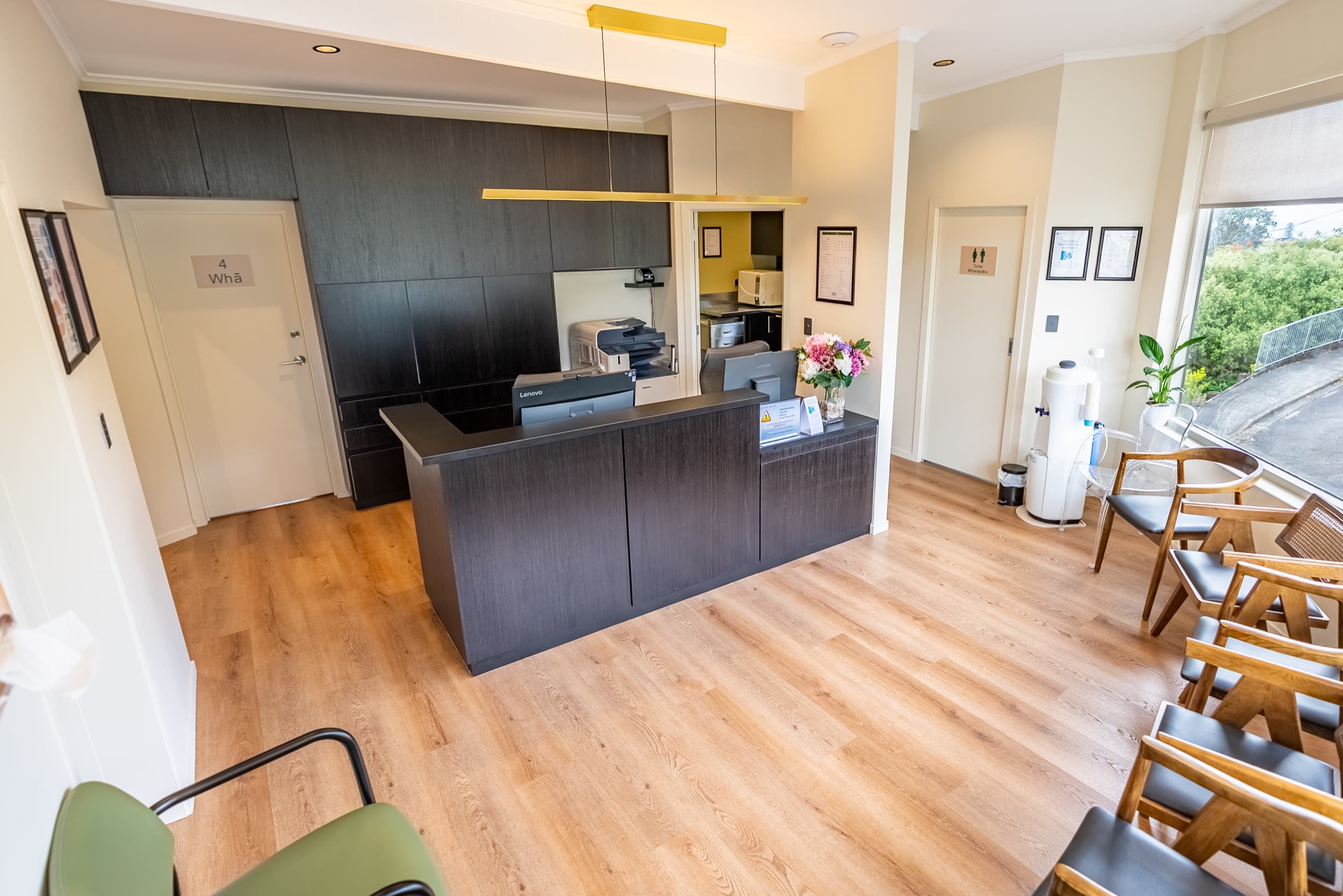 Reception desk inside the clinic