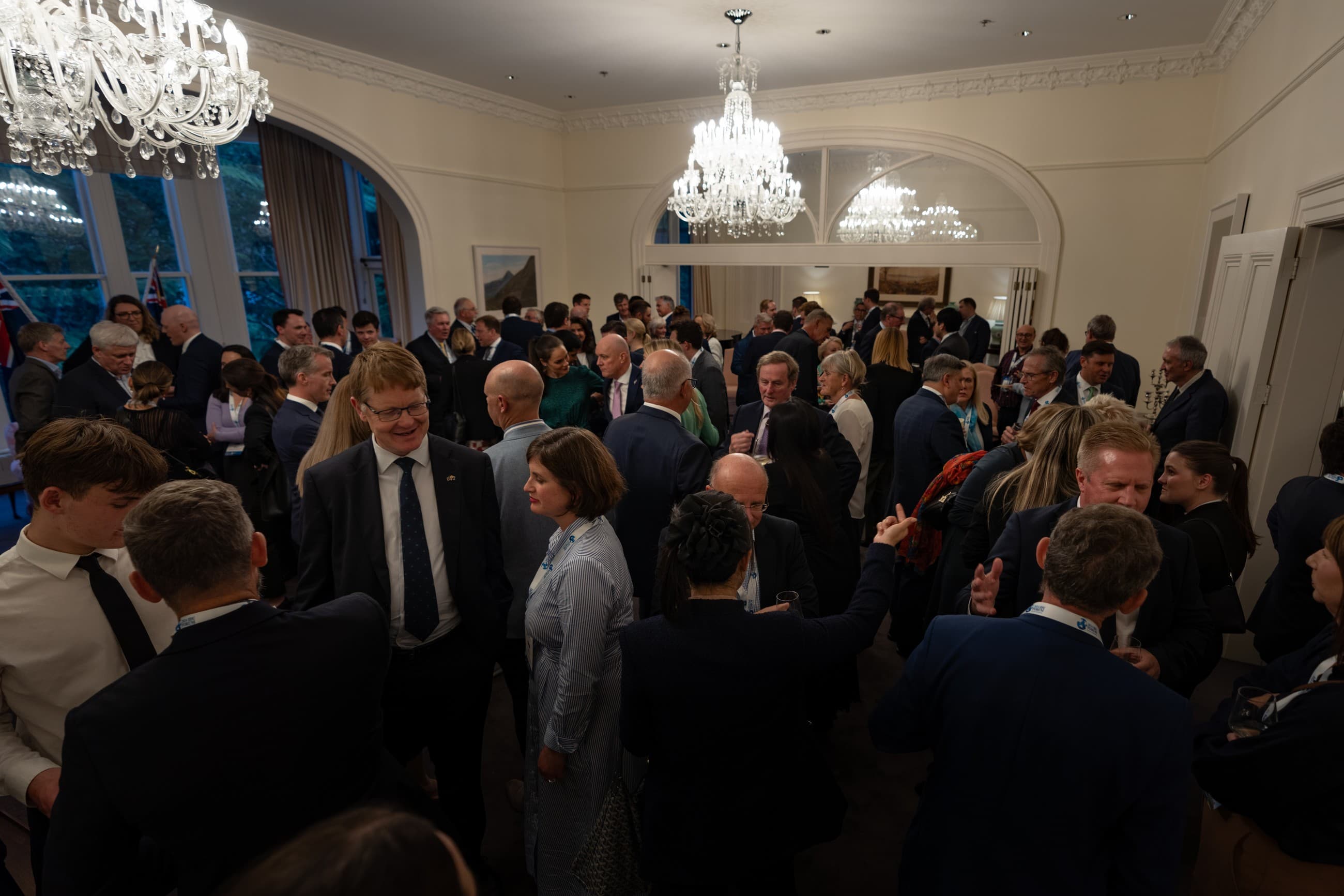 Delegates in conversation at the forum reception